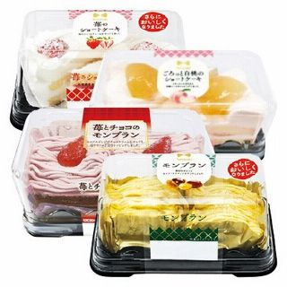 苺のショートケーキ/ごろっと白桃のショートケーキ/苺とチョコのモンブラン/モンブラン