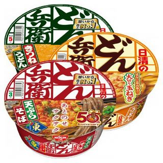 どん兵衛(きつねうどん/鬼かき揚げうどん/天ぷらそば)