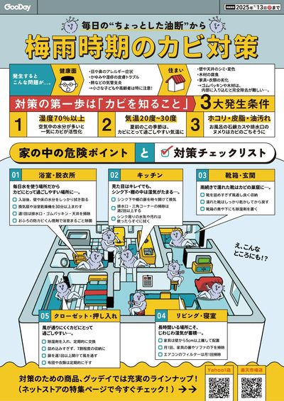 梅雨時期のカビ対策チェックリスト