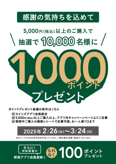 創業祭1,000ポイントキャンペーン