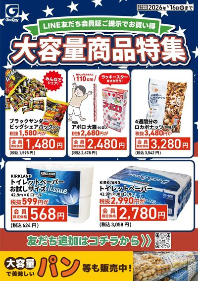 LINE友だち限定 大容量商品特集チラシ