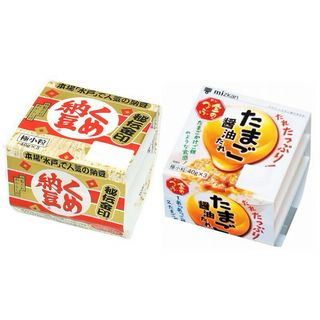 ●くめ納豆 秘伝金印 ●mizkan 金のつぶ たまご醤油たれ極小粒