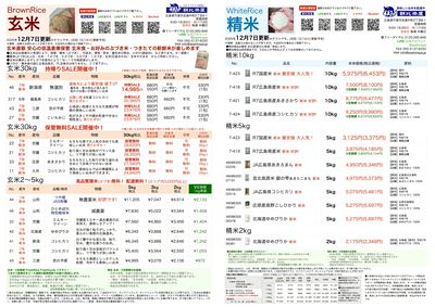お米チラシ12/7更新! 売れすぎ! R7新潟県産規格外無選別玄米30kg 14,985円(税込)