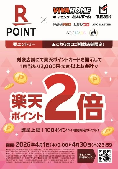 【楽天ポイントカード】≪進呈上限100ポイント≫ポイント2倍キャンペーン