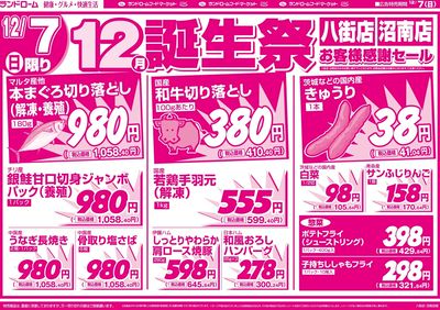 【八街店・沼南店】12/7号 表