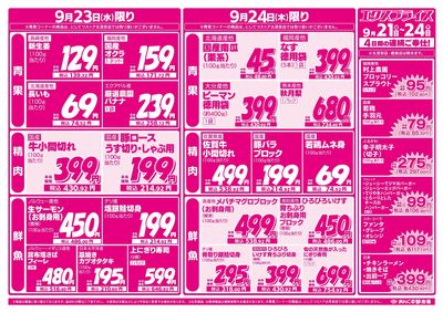 9/21 とれたて新鮮市(裏面)
