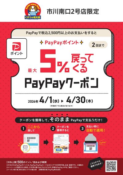 PayPayクーポンのお知らせ(市川南口2号店限定)