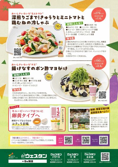 ミニトマトとナス特別販売会実施 裏