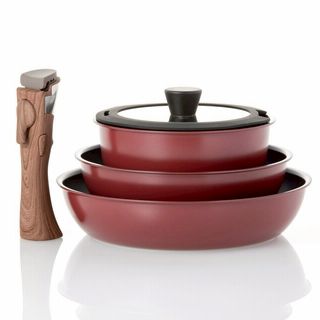 取っ手が外せる軽量フライパン&鍋 5点セット