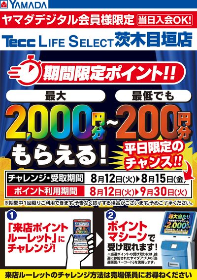 期間限定 来店ポイントルーレットにチャンレンジ!