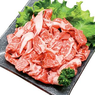 国産 牛モモバラ切り落とし 100g当り