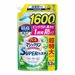 バスマジックリン SUPER泡洗浄 グリーンハーブの香り 詰替 1600ml