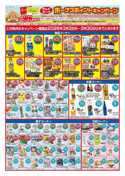 マルトカード ボーナスポイントキャンペーン(オモテ)