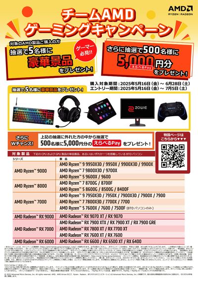 チームAMD ゲーミングキャンペーン