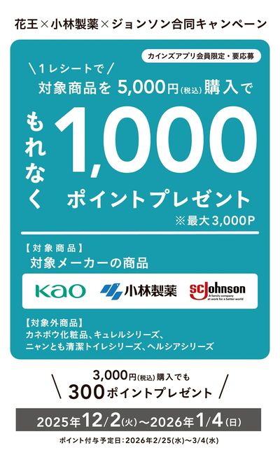 花王×小林製薬×ジョンソン合同キャンペーン