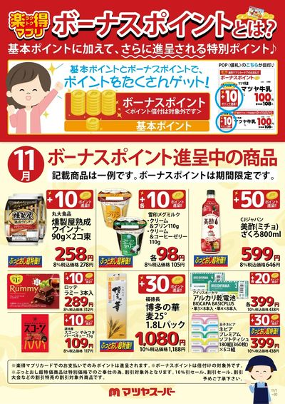 11月のボーナスポイント進呈商品(一例)