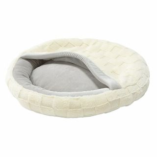 犬猫兼用 もぐれるまんまるベッド Lサイズ チェッカーボードアイボリー