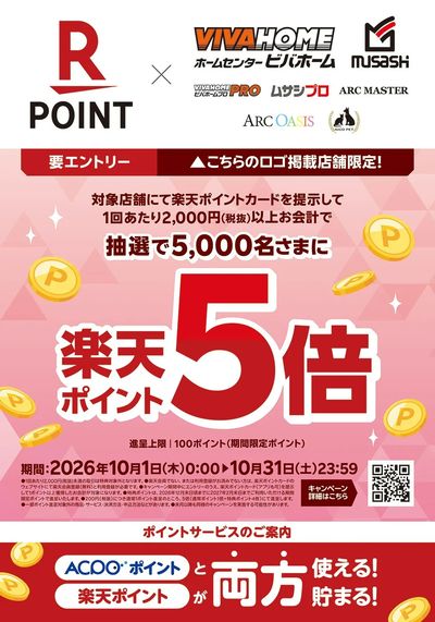 抽選で楽天ポイント5倍!