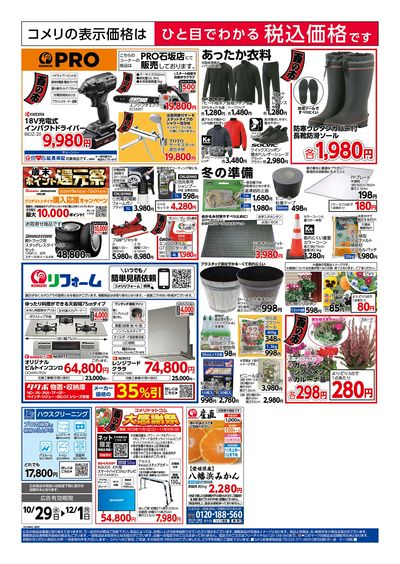 コメリハード&グリーン 10/29号 酉の市 ウラ