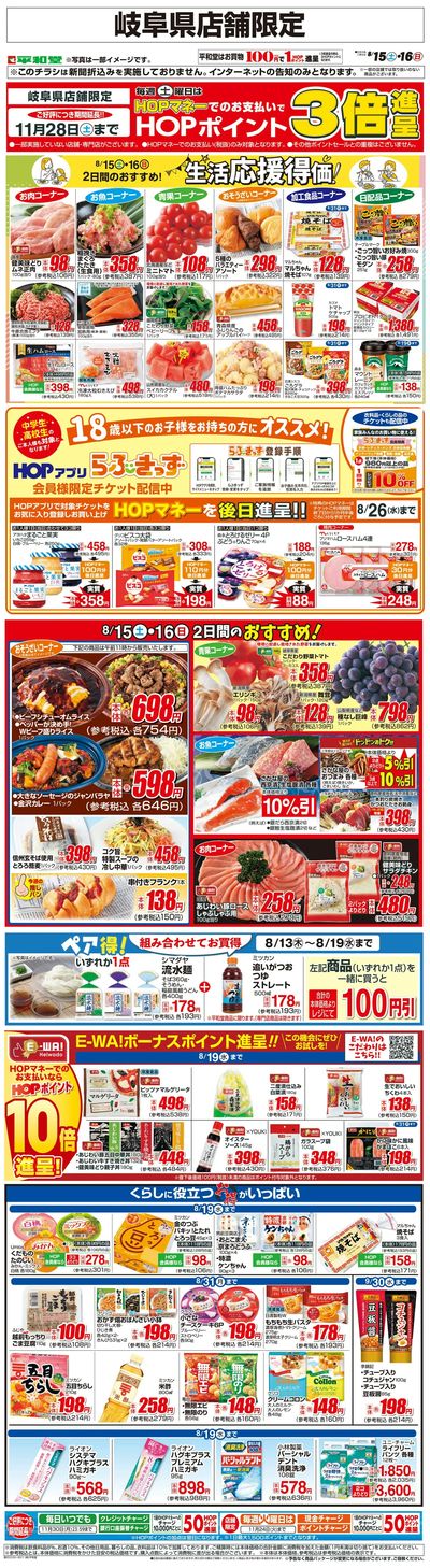 WEB限定 8/15(土)~生活応援得価2日間のおすすめ