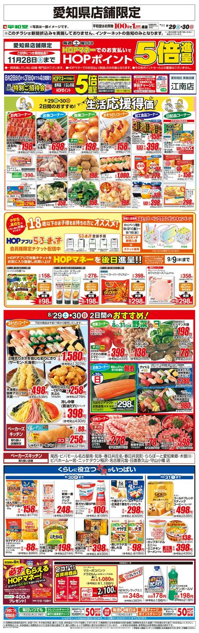WEB限定 8/29(土)~生活応援得価2日間のおすすめ