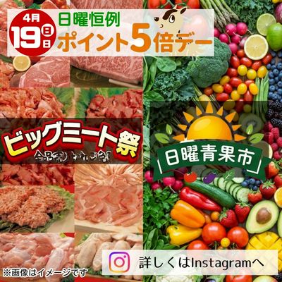 本日はビッグミート祭&日曜青果市&ポイント5倍デー!