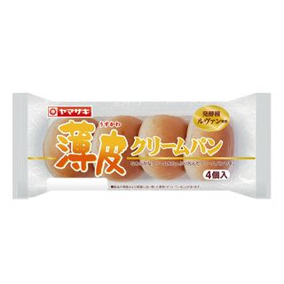 山崎製パン 薄皮 クリームパン 4個入