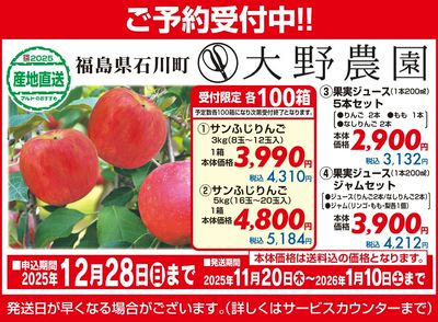 福島県石川町 大野農園 サンふじりんご