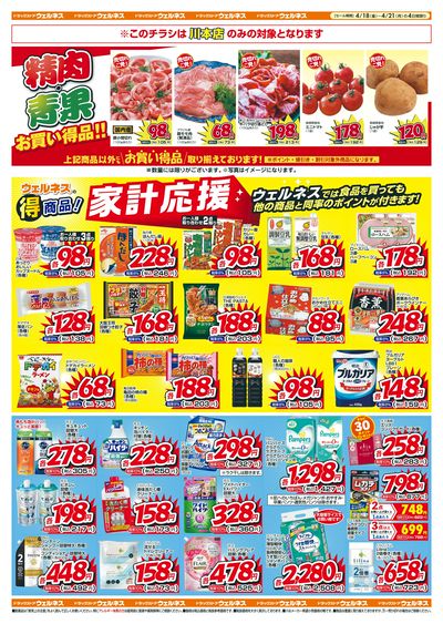 4/18~21 ウェルネス川本店改装チラシ 裏