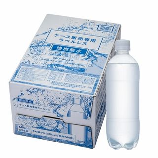 強炭酸水 ラベルレス 600ml×24本