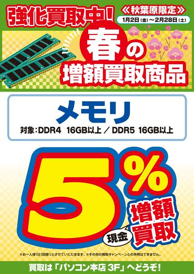秋葉原限定増額買取キャンペーン1-2月
