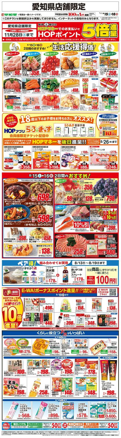 WEB限定 8/15(土)~生活応援得価2日間のおすすめ