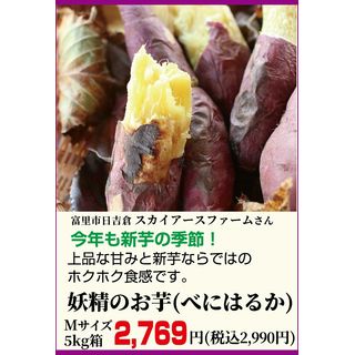 妖精のお芋(べにはるか)Mサイズ5kg箱