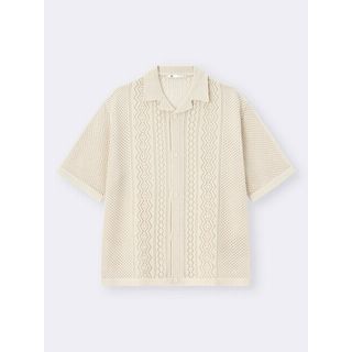 ウォッシャブルメッシュニットシャツ(5分袖)