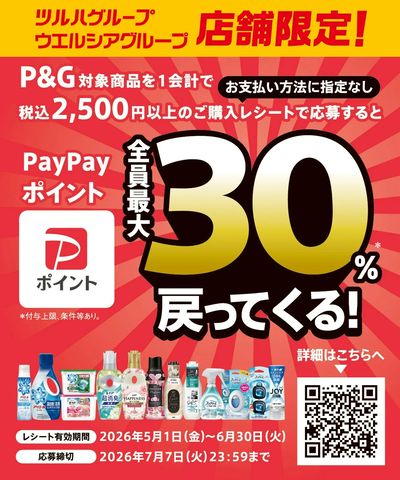 5/1~6/30 ウェルネス P&G衣食住洗剤PayPay30%還元キャンペーン
