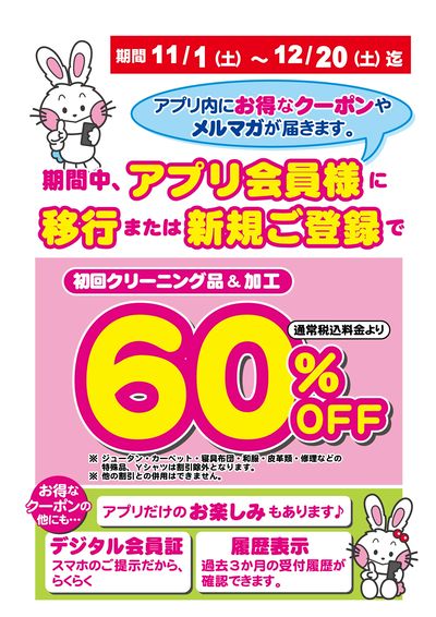【初回クリーニング品&加工】60%OFF