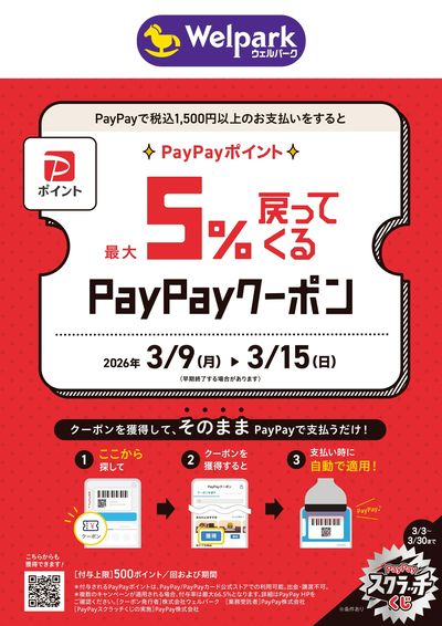 PayPay 5%戻ってくるクーポン