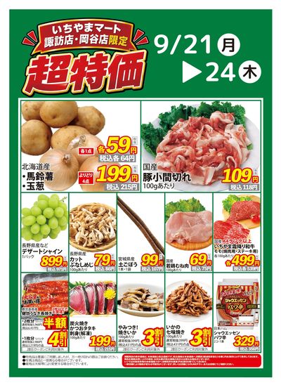 9/21号諏訪店・岡谷店限定 超特価 表