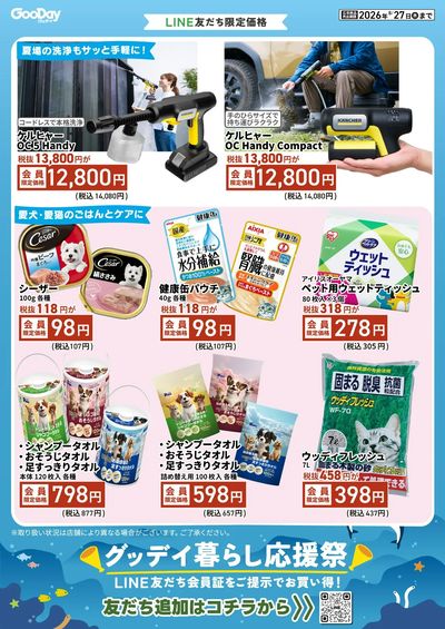 LINE友だち限定 グッデイ暮らし応援祭チラシ 裏面