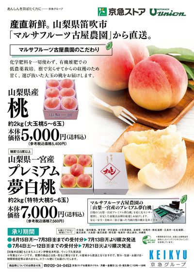 産直新鮮。「桃」ご予約承り中!