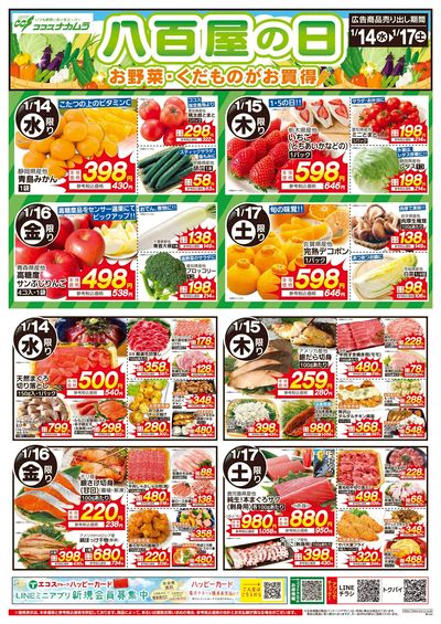 ココスナカムラ全力特価の4日間八百屋の日