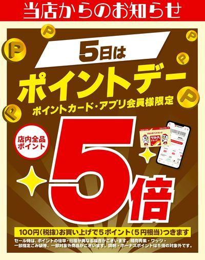 8/5 ツルハ ポイントデー5倍