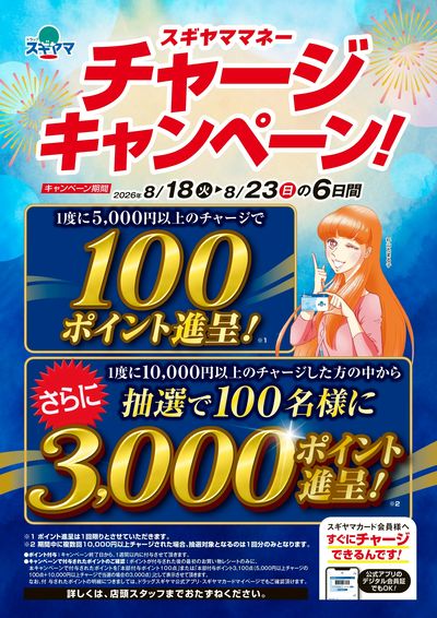 スギヤママネーチャージキャンペーン