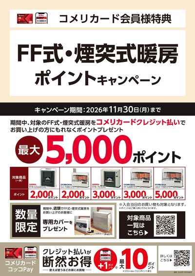 FF式・煙突式暖房ポイントキャンペーン
