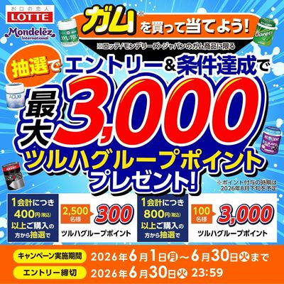 6/1~6/30 ウォンツ ガムマストバイキャンペーン
