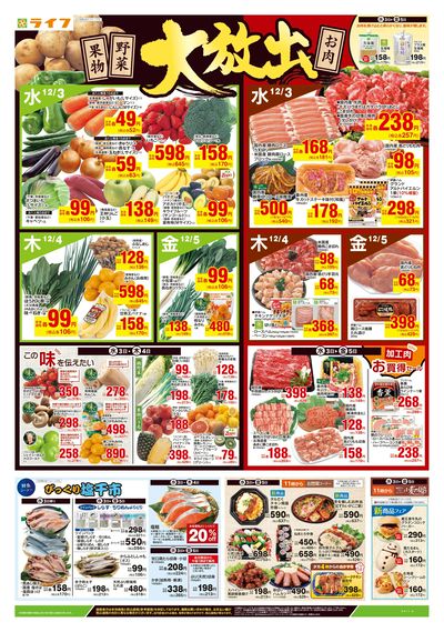 12/3号 野菜果物・お肉大放出