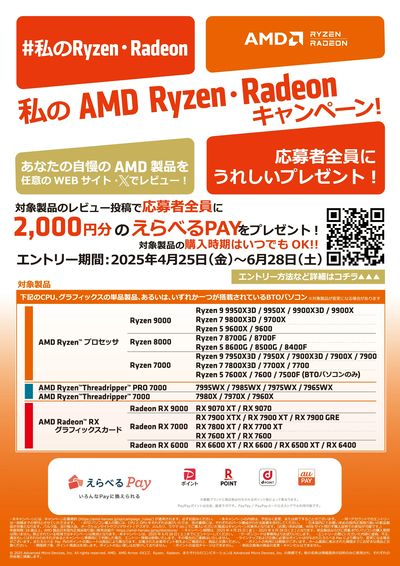 私のAMD Ryzen Radeon キャンペーン