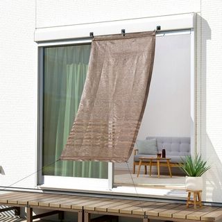 光・紫外線をカットする風通しのよいサンシェード ブラウン 幅100cm 高さ200cm