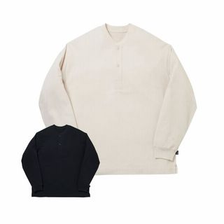 ユニセックス ヘンリーネックロンT