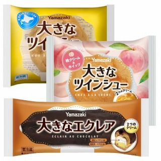 大きなツインシュー/大きなツインシュー(桃クリーム&ホイップ)/大きなエクレア